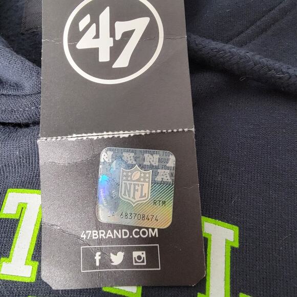 NWT ’47 Brand Seattle Seahawks Women’s Hoodie Sz Medium NFL Sweatshirt Pullover - Picture 5 of 9